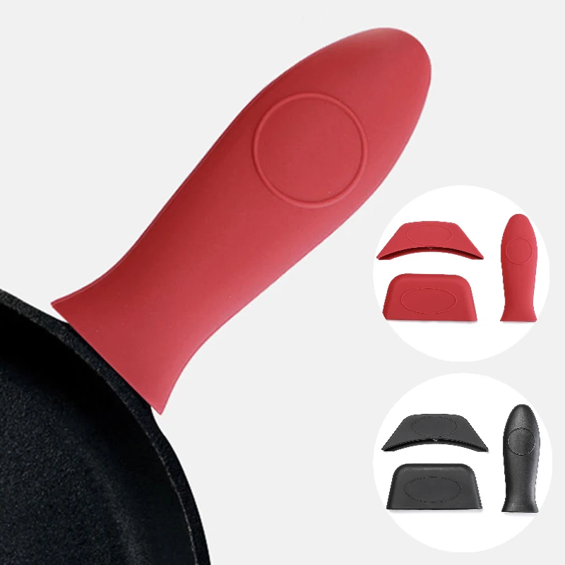 

Silicone Handle Holder Cookware Parts Potholder Cast Grip Sleeve Cover Parts Non-Slip Iron Skillet Anti-scalding Pans Handle