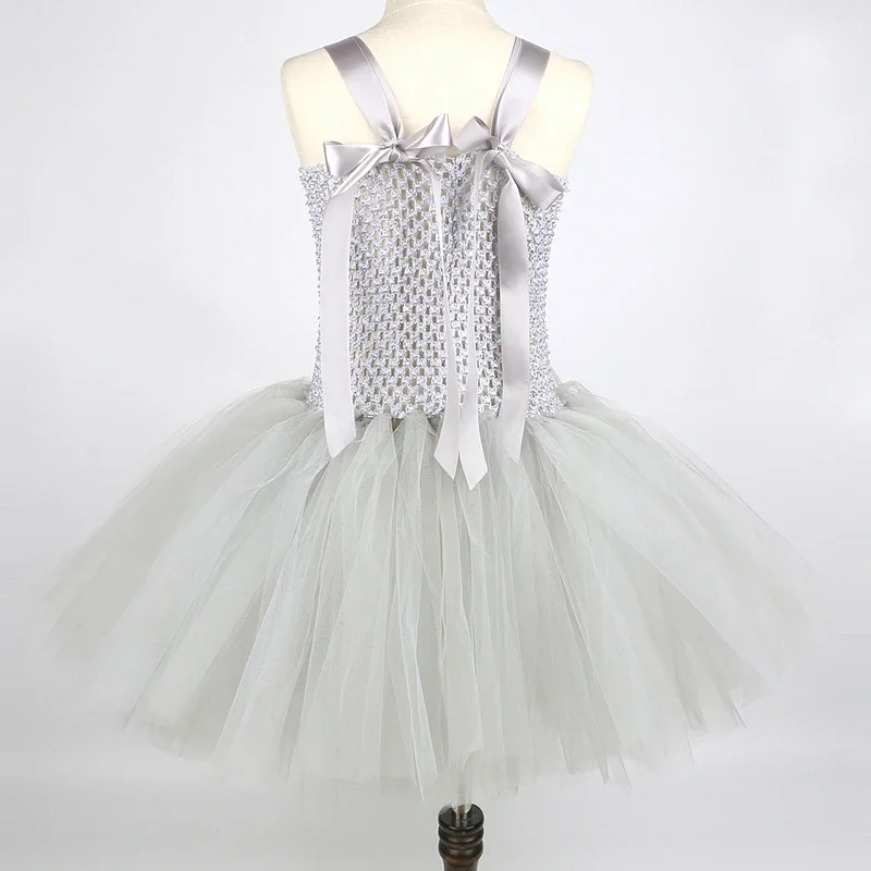 Серое платье-пачка со слоном для маленьких девочек костюмы на Рождество и