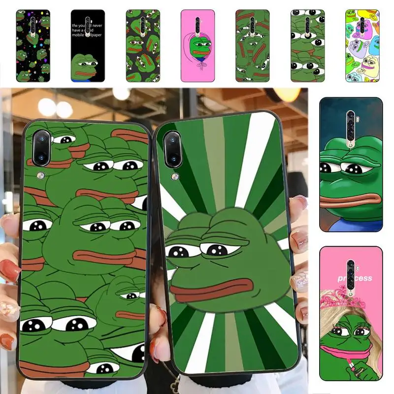 

Funny Sad Frog meme Phone Case for Vivo Y91C Y11 17 19 17 67 81 Oppo A9 2020 Realme c3 funda