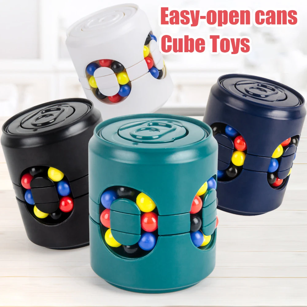 

Magic Rotating Bean Puzzle Cube For Children Adults Fingertip Fidget Toys Stress Relief Game For Kids Montessori Educational Toy