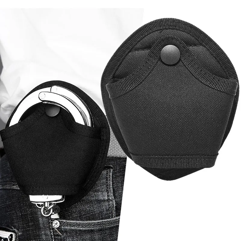 

Tactical Universal Handcuffs With Small Pockets Case Police Shackles Pouch Waist Belt Open Top Holder Belt Loop Accessories