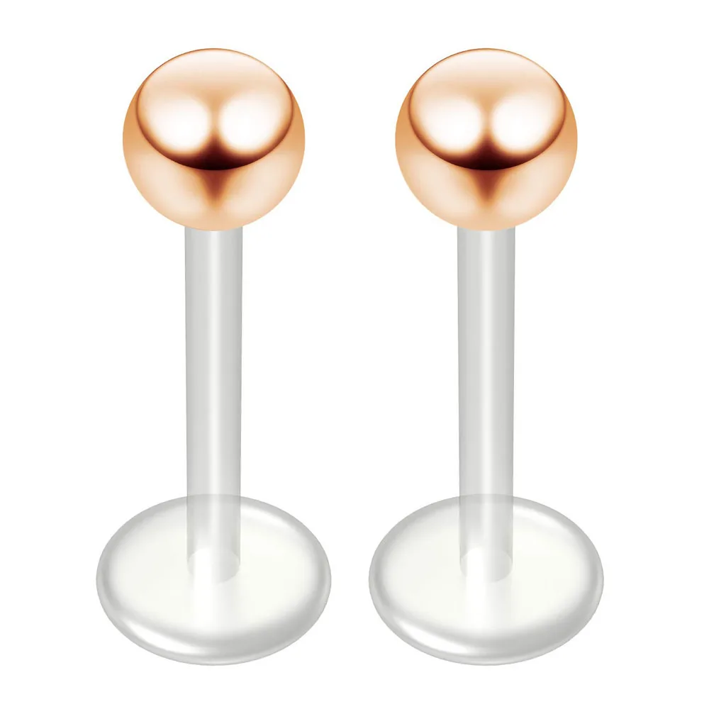 Фото 16g Bioflex Labret хирургический Bioplast Steel Plastic пирсинг Монро шпильки для губ 6 мм 8 мм 10 мм №5