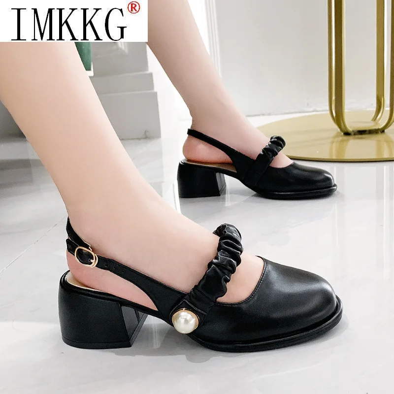 Женские Плиссированные сандалии Мэри Джейн Зеленые босоножки с круглым носком