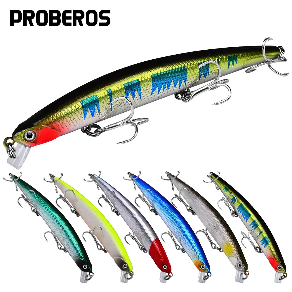 

PROBEROS, 1 шт., искусственный Жесткий гольян длиной 13 см, 14,5 г с 6 # BKB