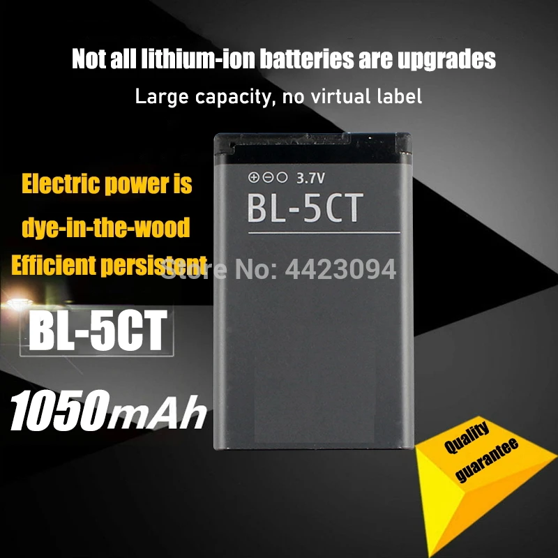 1 5pc 1050mah replacement phone battery bl 5ct bl5ct batteries for nokia 3720 5220 5220xm 6730 6330 6303i c5 02 bl 5ct free global shipping