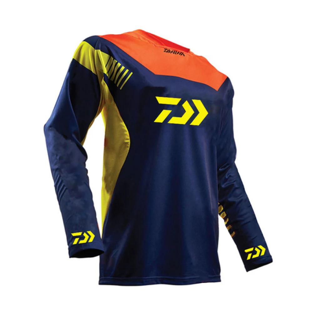 

Мужская спортивная одежда с длинным рукавом, темно-синяя Влагоотводящая Солнцезащитная дышащая летняя одежда для велоспорта