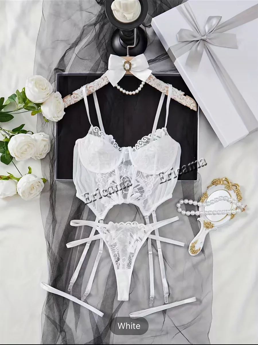 Эротические кружевные комплекты нижнего белья женское сексуальное нижнее белье