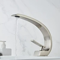 bathroom basin faucet water mixer tap blackgold deck mounted wash basin faucet single handle hot cold waterfall faucet