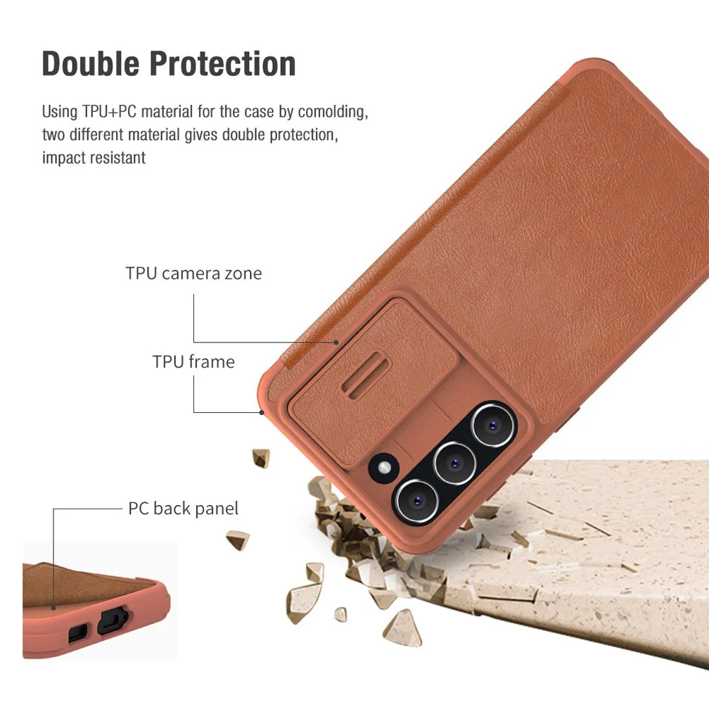 For Samsung Galaxy S23 /S23 Ultra Case Nillkin Qin Pro Flip Leather Slide Camera Case For Samsung S23+ Plus Cover With Card Slot