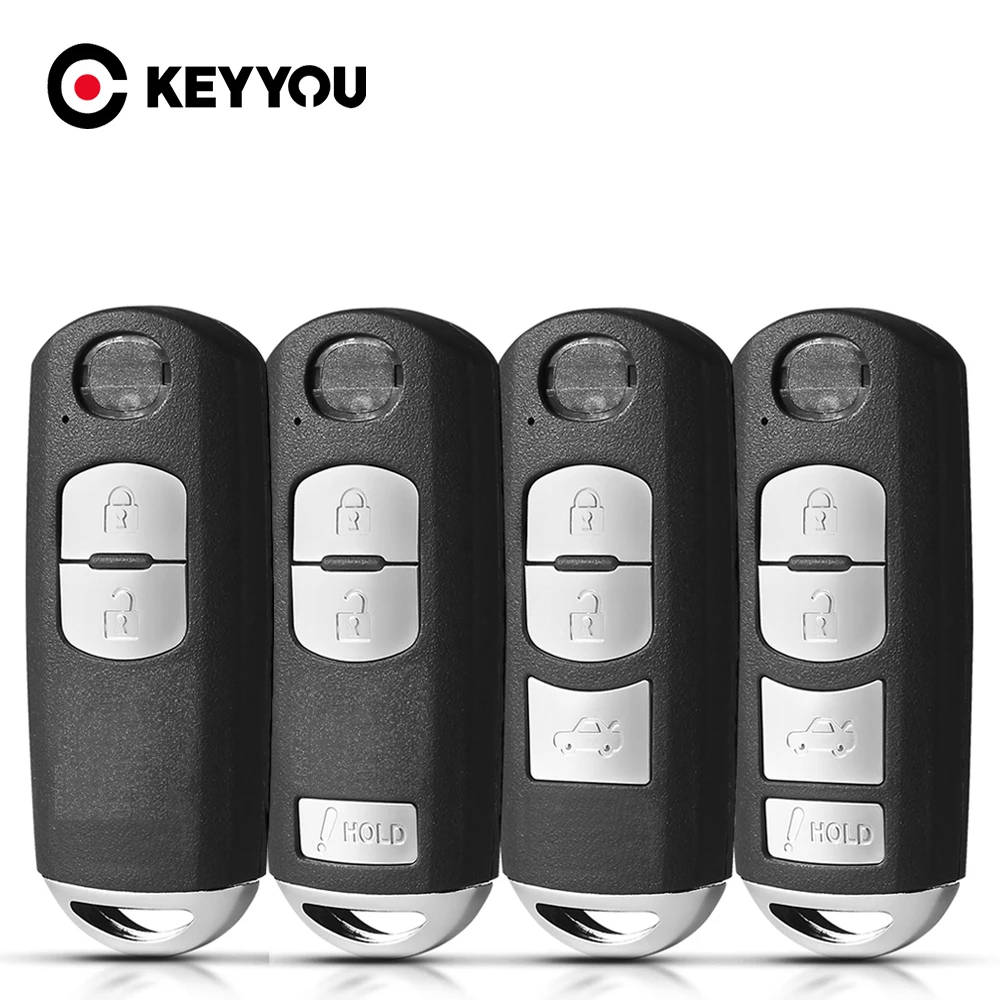 

KEYYOU Free Shipping For Mazda 3 5 6 CX-5 CX-7 CX-9 MX-5 Miata RX-8 2006-2018 Car Key Shell Case 2/3/4 Buttons Smart Car Key