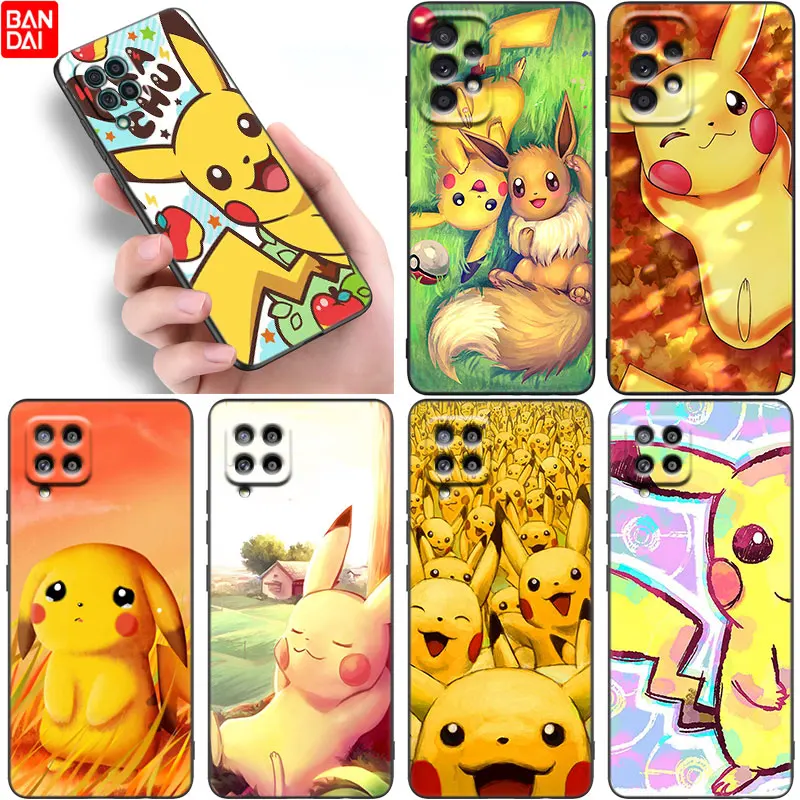 

Anime Cute Pikachu eevee Case For Samsung Galaxy A12 A13 A21S A22 A23 A31 A32 A33 A50 A51 A52 S A53 A70 A71 A72 A73 5G Cover