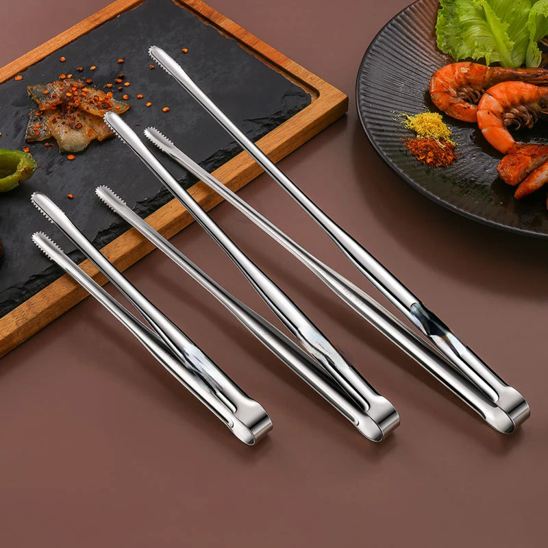 

New in Stainless Steel Bbq Grilling Bread Clip Silicone Finger Chuck Bakery Clamp Pastry Tong Kitchen Cooking Salad Tools Gadget