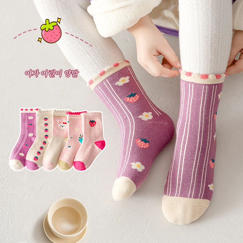 

5 Pairs/lot Baby Girls Socks Cute Cartoon Winter Thicken Soft Kawaii Infant Toddler Socks Cotton Baby Boy Sports Socks for1-12Y