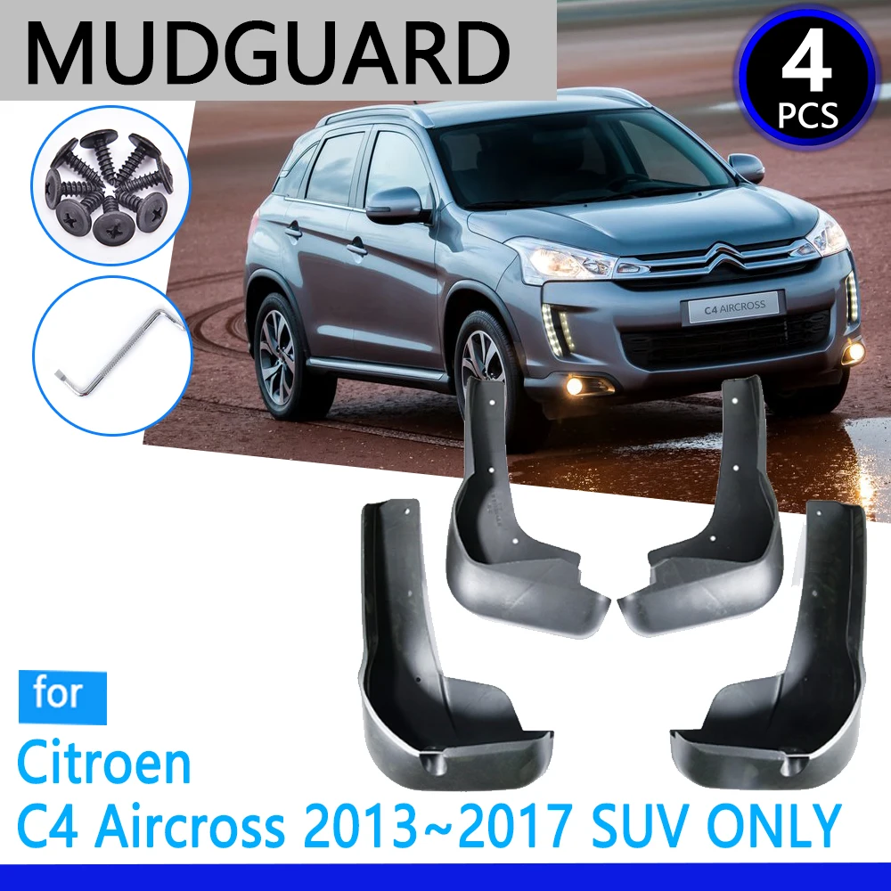 

Mudguards fit for Citroen C4 Aircross 2013~2017 2014 2015 2016 2017 Car Accessories Mudflap Fender Auto Replacement Parts