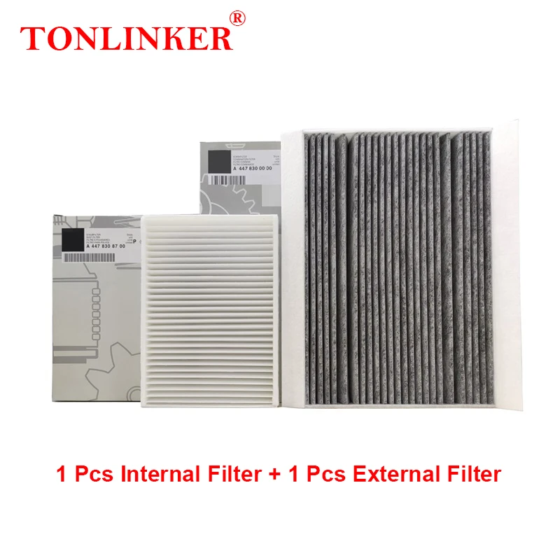 

TONLINKER салонный фильтр для Mercedes Benz EQV W447 2020 2021 2022 EQV 250 300 автомобильные аксессуары A4478300000 A4478308700