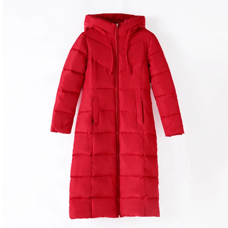 Winter Women Down Cotton Zipper Padded Jacket Outwear Parkas 5 Colors Plus Size New Fashion Long Pocket Slim Thicken Warm Jacket