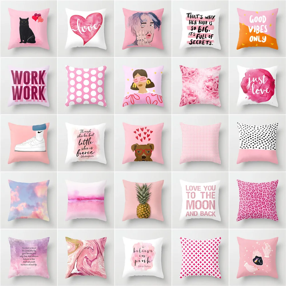 

Скандинавская розовая Коллекция с рисунком Современная искусственная квадратная наволочка офисный Декор чехол для подушки