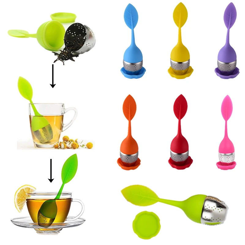 

Creative Tea Infuser For Spice Filter Bag Silicone Strainer Tree Leaf Leak Residue Teaware Fancy Sieve Herbal Tools Accessories