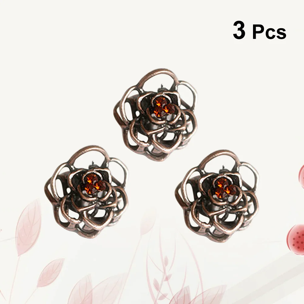 

3pcs Vintage Hair Claw Hollowed-out Rose Mini Trumpet Hair Claw Jaw Clip Hair Pin