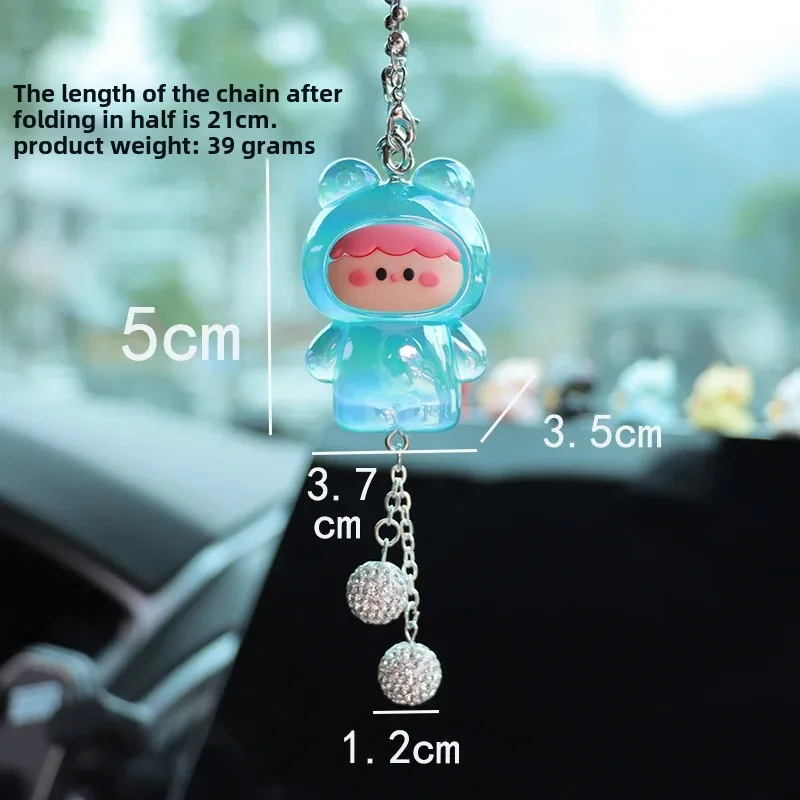 Мультяшный медведь четырехцветная глина автомобильное зеркало заднего вида