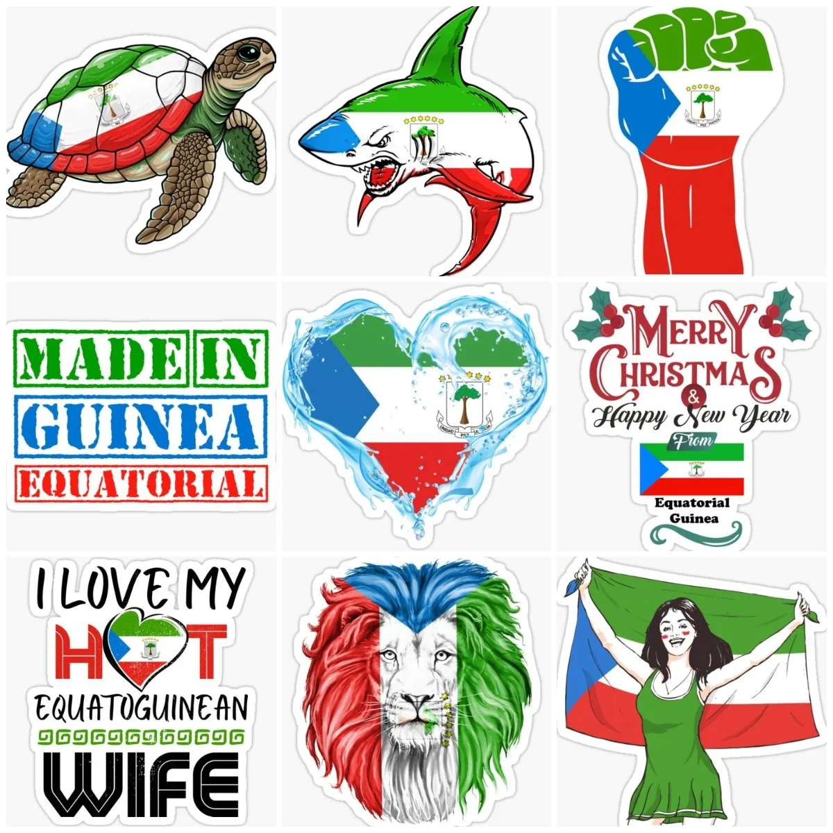 

Equatorial Guinea GEQ Flag Creative Sticker Wall Room Truck Camper Bicycle Window Car Moto Glass Decal Accessories Customizable