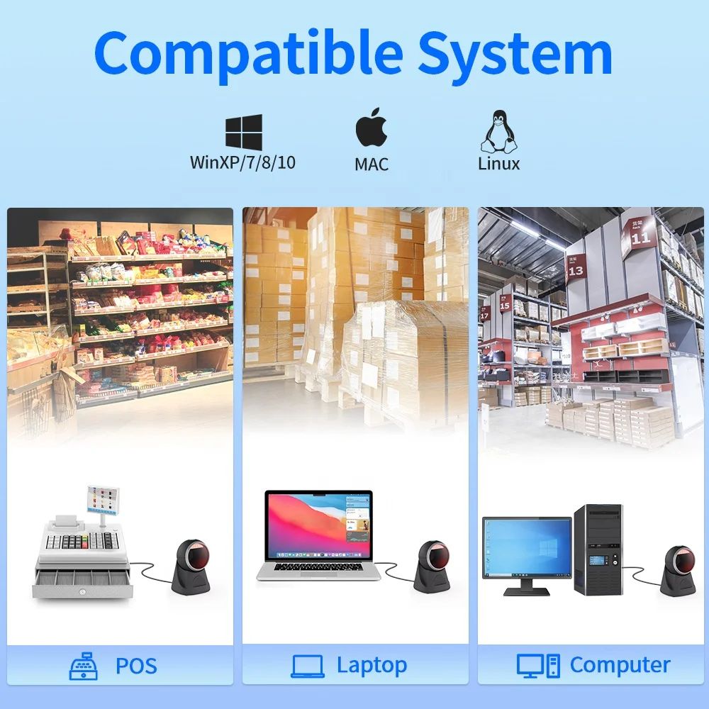 Фото GTCODESTAR GT-8801D Всенаправленная платформа изображений USB Qr-считыватель проводной настольный 1D 2D сканер штрих-кода Считыватель штрих-кода №5