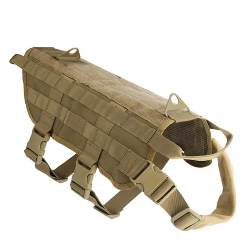 

Военный тактический жилет для собак, прочная нейлоновая шлейка с системой Molle для больших собак, уличный тренировочный жилет для собак, хоро...
