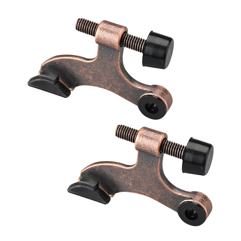 

2x Adjustable Door Holders Hinge Mounted Thickened Door Stop with Rubber Bumper