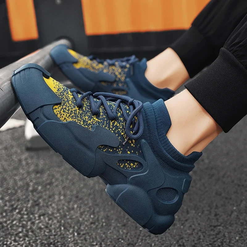 Мужские повседневные спортивные туфли Бежевые кроссовки дышащая сетчатая обувь