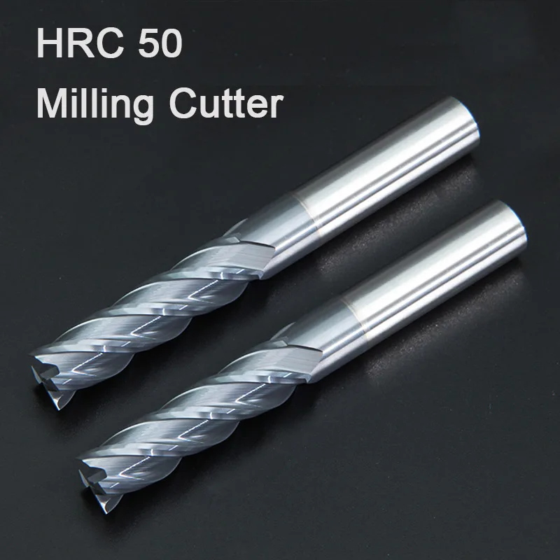 

HRC50 1 2 3 4 5 6 8 10mm Carbide Milling Cutter Alloy Tungsten Steel Milling Cutter End Mill CNC Machine Tool End Mill Metal