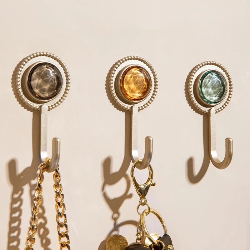 

1PC Diamond Necklace Jewelry Kitchen Bathroom Storage Hooks Hair Band Accessories Hat Non-Marking Hooks Vintage Holder