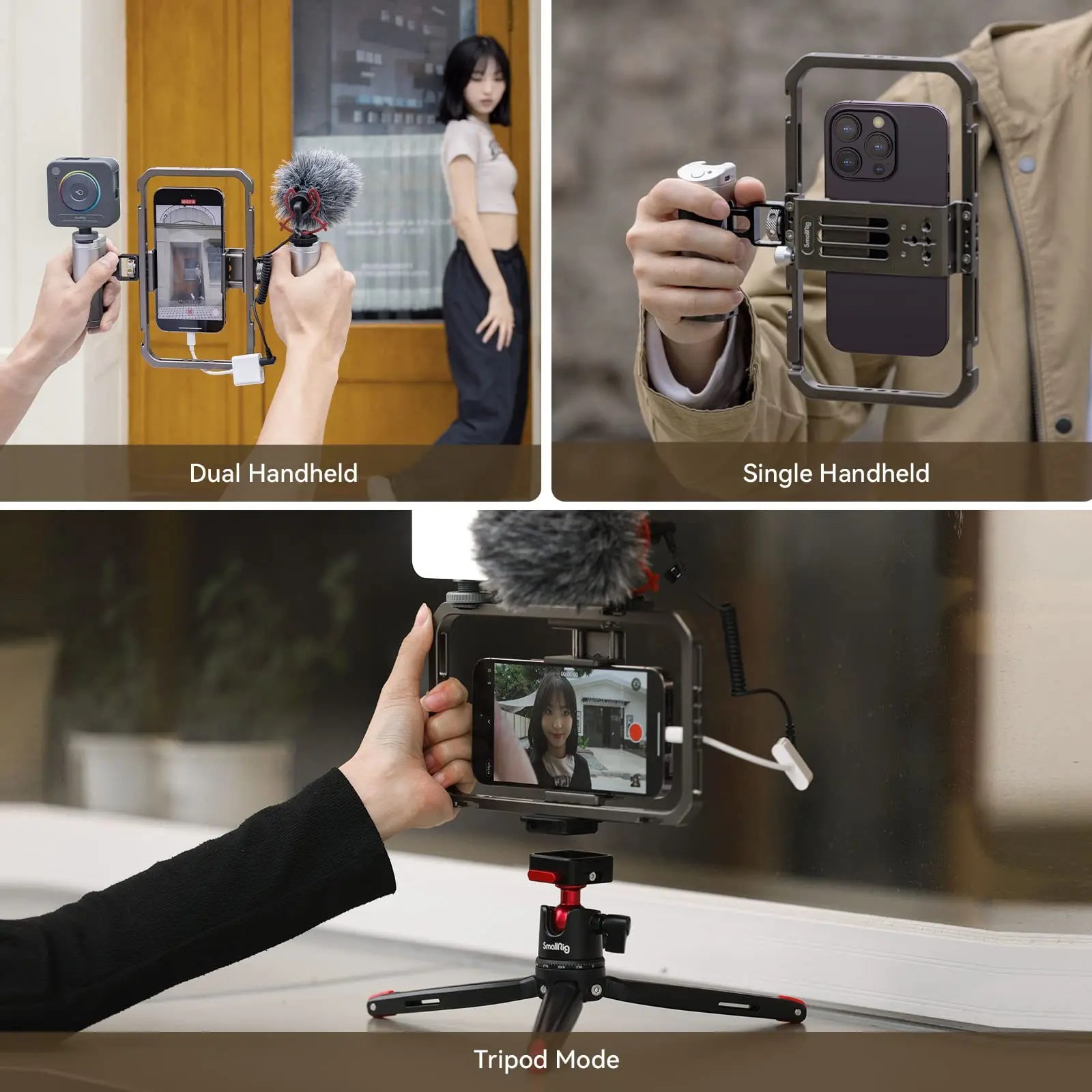 Клетка SmallRig универсальная для смартфона iPhone 14/13 Pro/Pro Max с складными ручками и