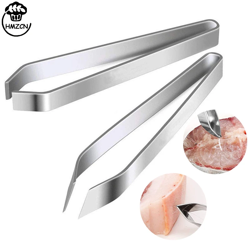 

Stainless Steel Fish Bone Tweezers Pincer Clip Puller Remover Tongs Fish Bone Plucking Clamp Flat Or Slant Kitchen Gadgets Tools