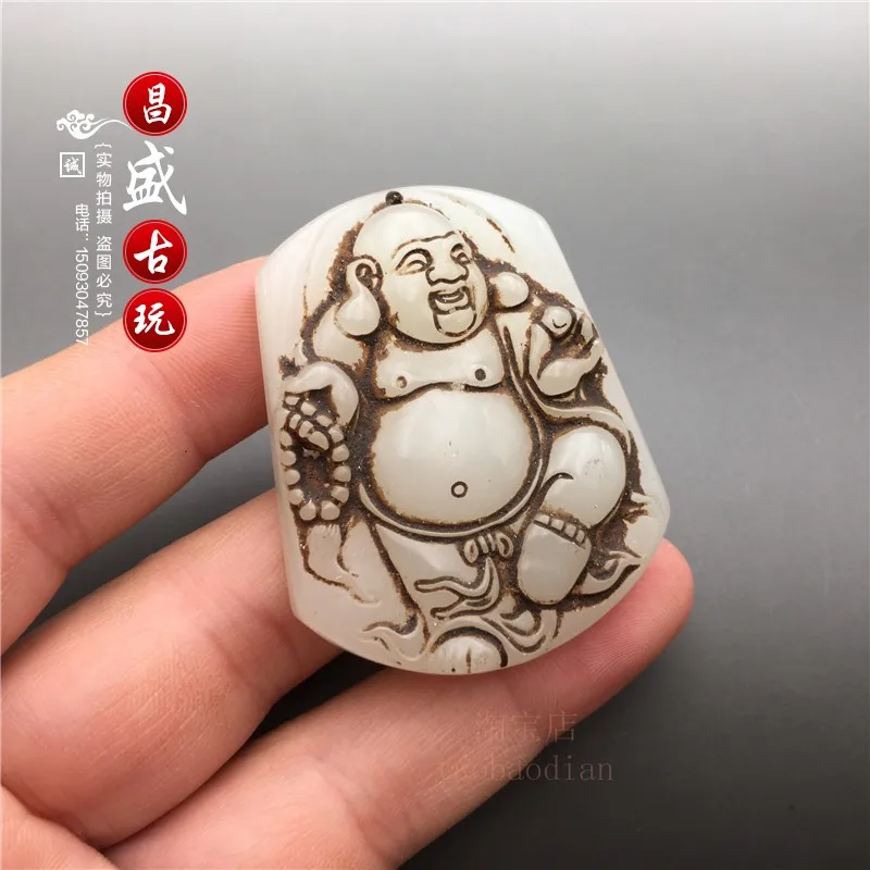 Baojiang артефакты из нефрита высокая внешняя монгольская белая резьба нефрит Будда
