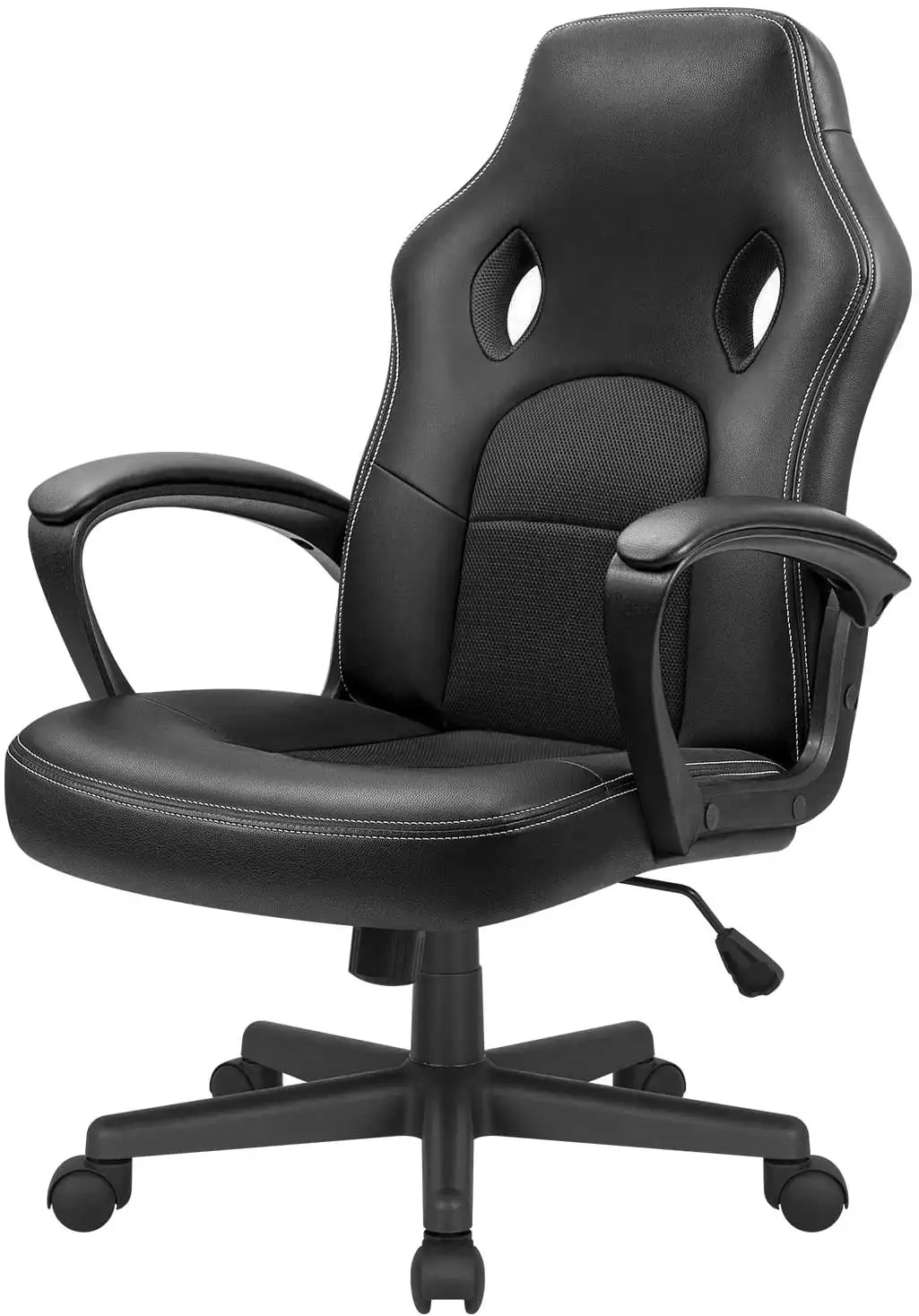 

Компьютерный игровой стул Lacoo из искусственной кожи, офисный стол, стул с поддержкой поясницы, черный