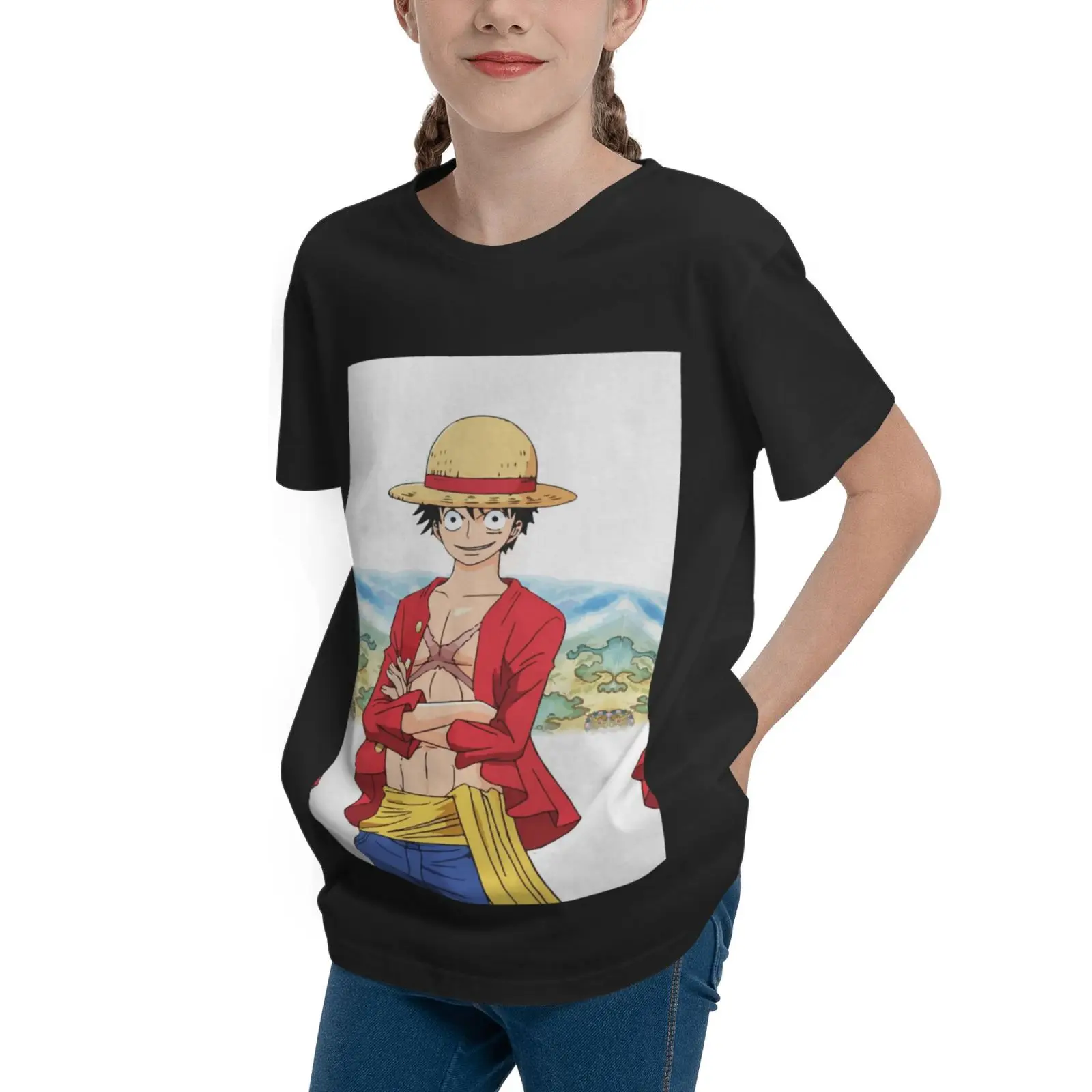 

Ne Dign ildren's Printed Caoon T-shi Pirate ang Lufei Clothing Boys and Girls' Biay Gift Clothing