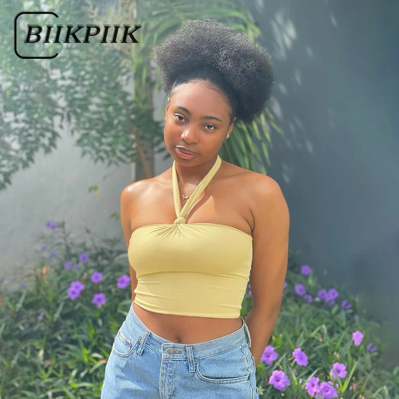 

Женский топ с открытой спиной BIIKPIIK, бюстгальтер с открытой грудью, уникальные сексуальные летние футболки без рукавов, универсальное нижне...