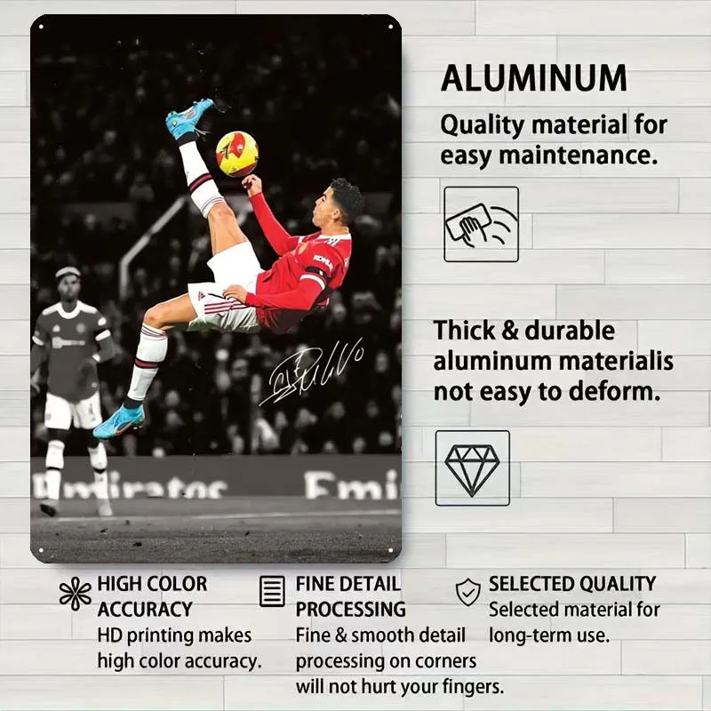 Жестяная вывеска Роналду спортивный постер украшение для игровой комнаты