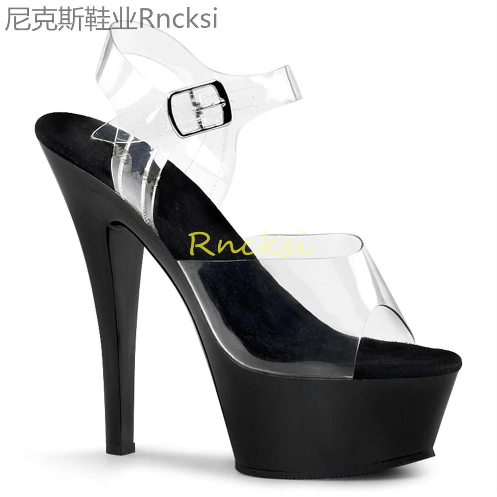 

15cm Fashion high-heeled sandals, women's stiletto sandals, summer new sexy word with super high heels.