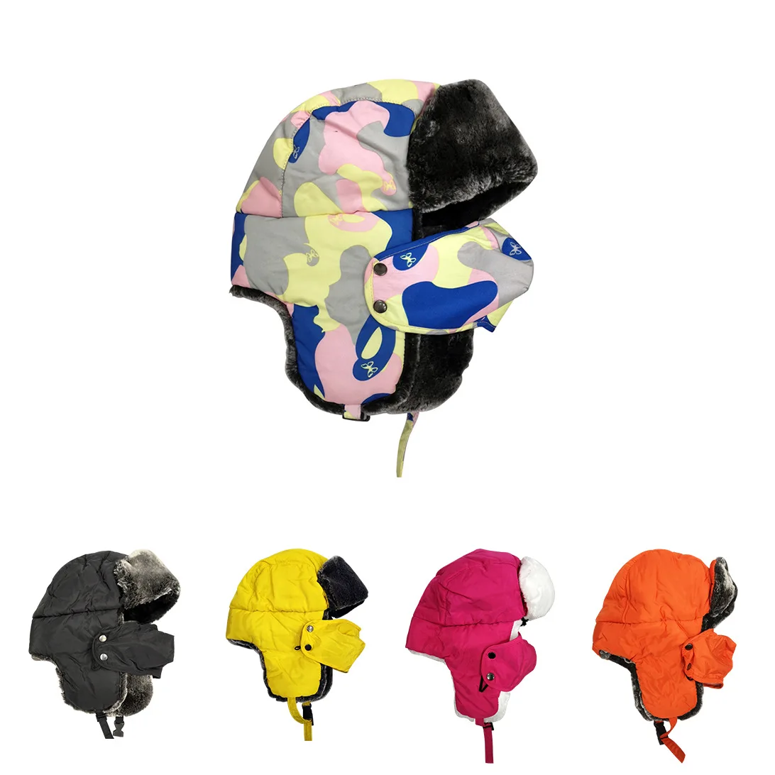 

Зимние шапки-бомберы, детская семейная шапка, Русская Шапка для девочек, Снежная Балаклава с ушами, теплая снежная шапка для мальчиков, Детс...