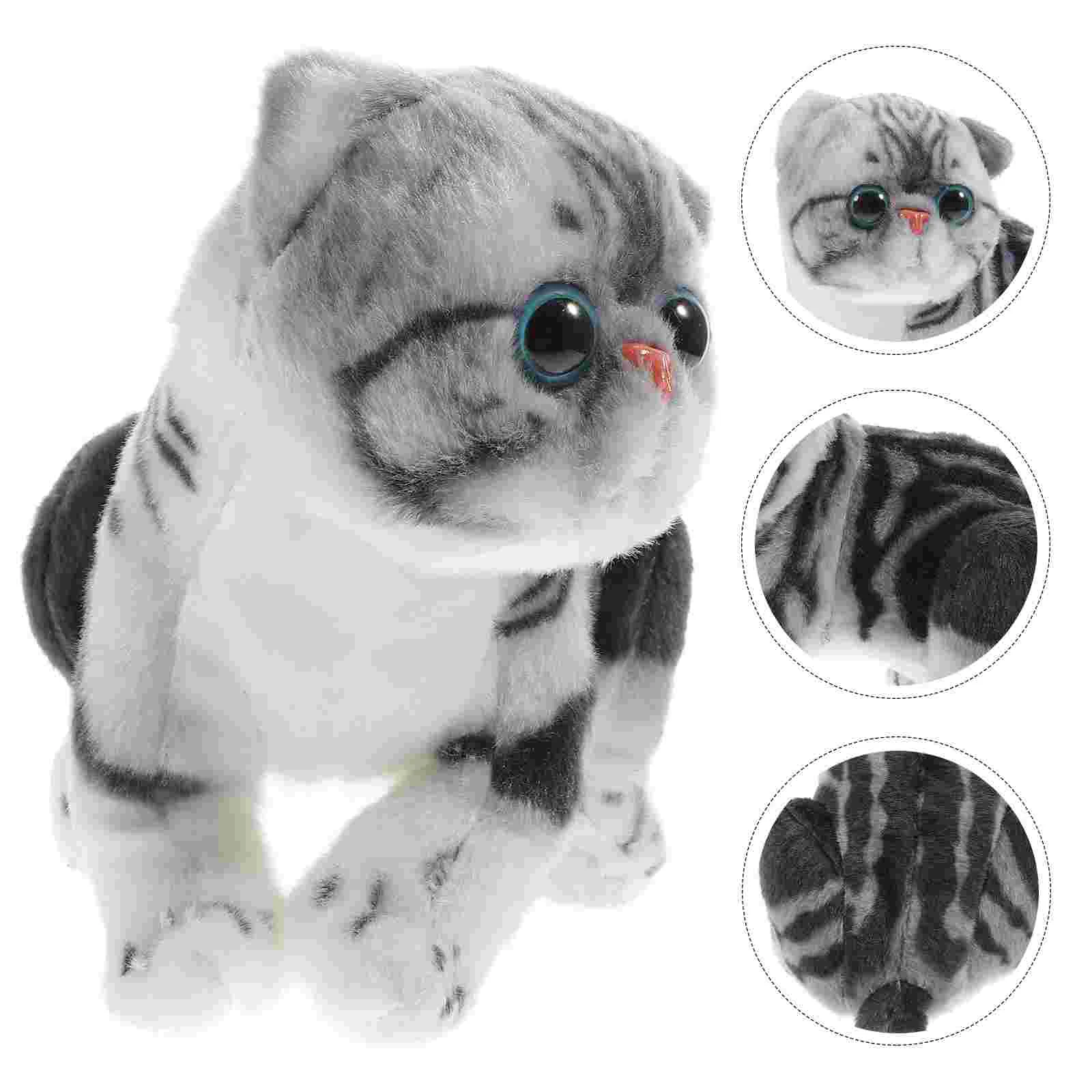 

Cat Stuffed Toy Animal Pillow Plush Throw Cartoon Tabby Toys Shape Furry Sofa Pillows Cushion Sleeping Supple Kids Soothing