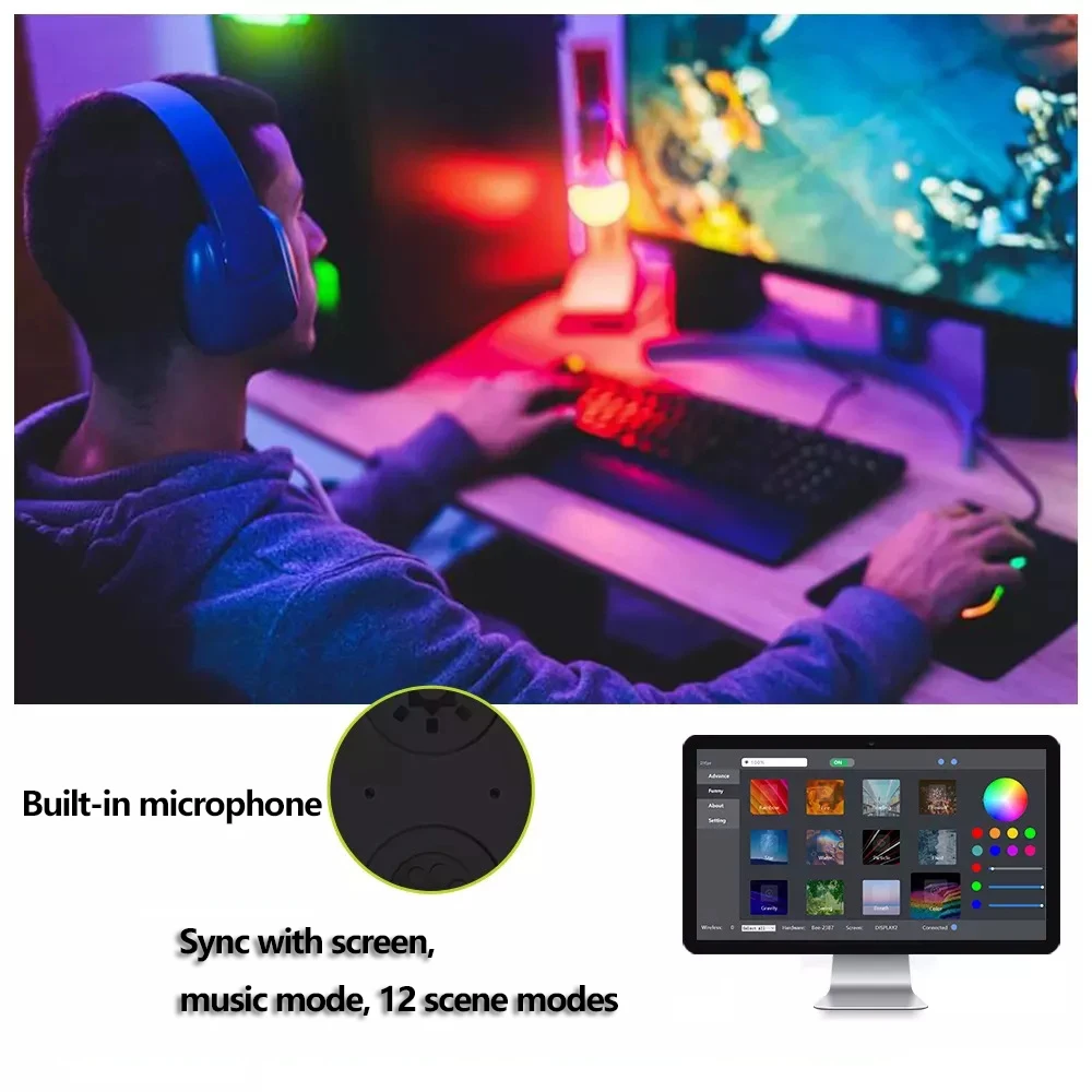 Светодиодная лента для ПК умный игровой светильник с RGB подсветкой и