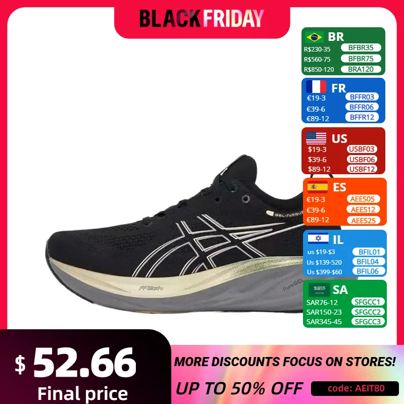 Мужские кроссовки Asics Nimbus 26 устойчивая подушка спортивная обувь унисекс