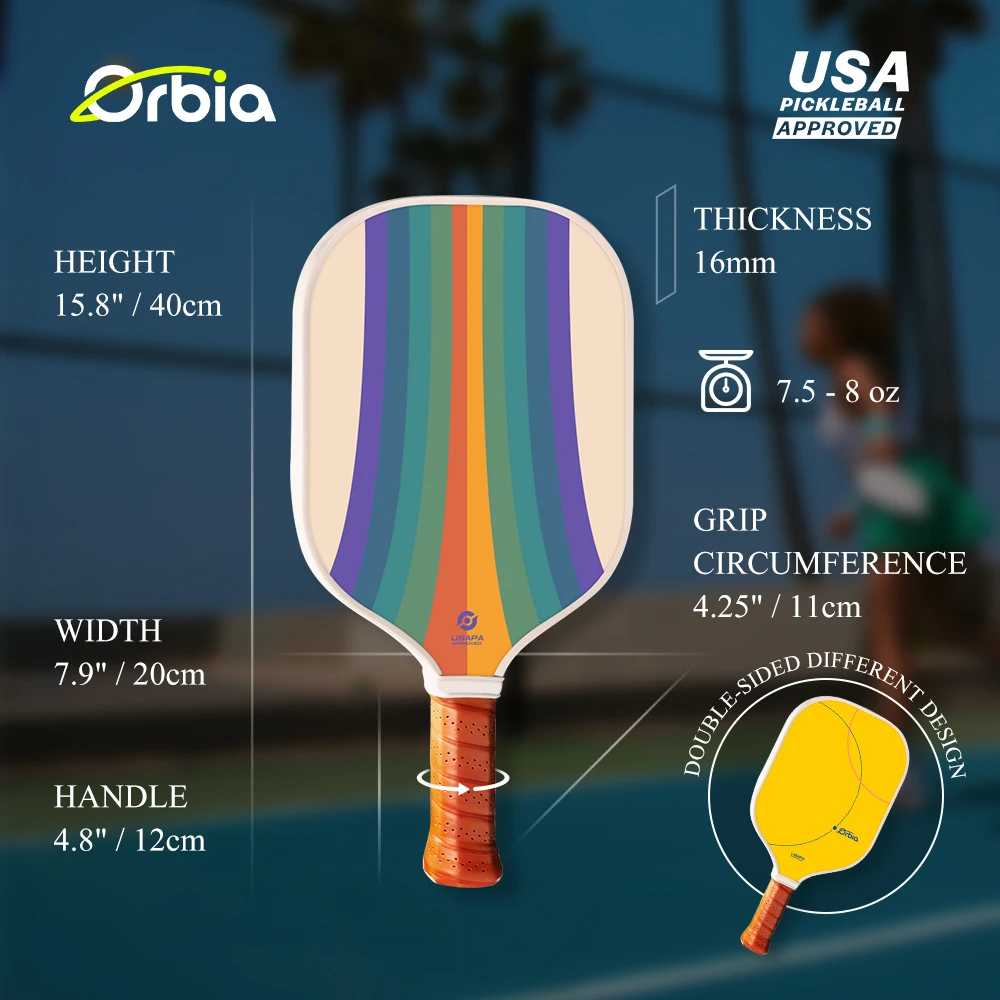 Спортивные лопатки для пиклебола Orbia 2 из углеродного волокна 4 пиксельных мяча