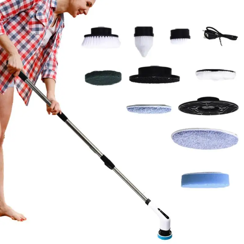 

Скруббер Электрический вращающийся с длинной ручкой, многофункциональный электрический прибор для чистки ванны