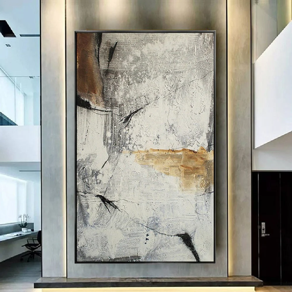 

Stylish Wall Decor Home Abstract Oil Painting on Canvas White Thick oil texture Wall Art Salon Mural for Living Room Decor art