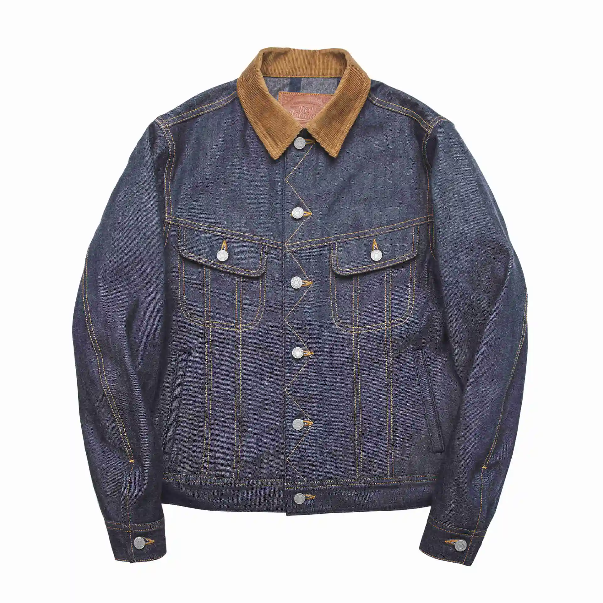 

RTLEE-0003 Read Description! Big Size 14oz High Quality Cotton Denim Jacket Casual Stylish Raw Unwashed Coat