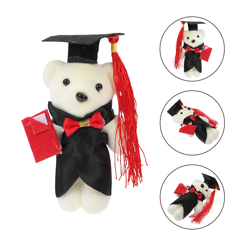 

8 Pcs Mini Plushies Graduation Season Bear Dolls Material Adorable Decorative Supplies Gift