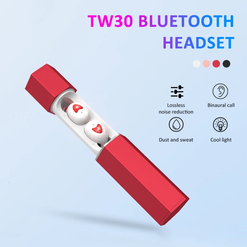 

Беспроводная гарнитура для бега, стереонаушники с активным шумоподавлением, Tw30 гарнитура, беспроводная зарядная коробка, дисплей мощности,...