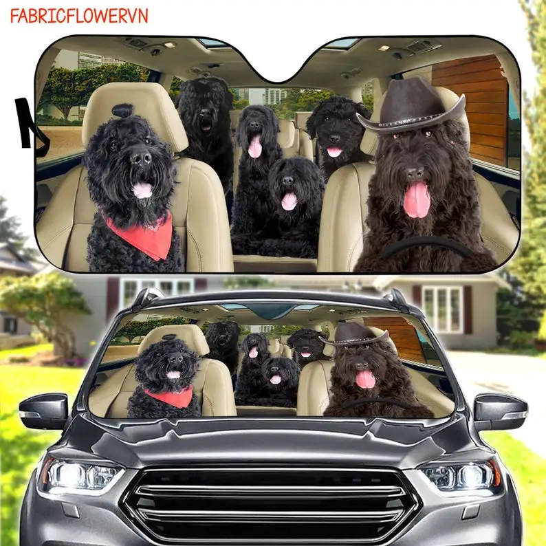 

Black Russian Terrier Car Sunshade, Terrier Car Decoration, Dog Windshield, Dog Lovers, Dog Car Sunshade, Gift For Mom, Gift For